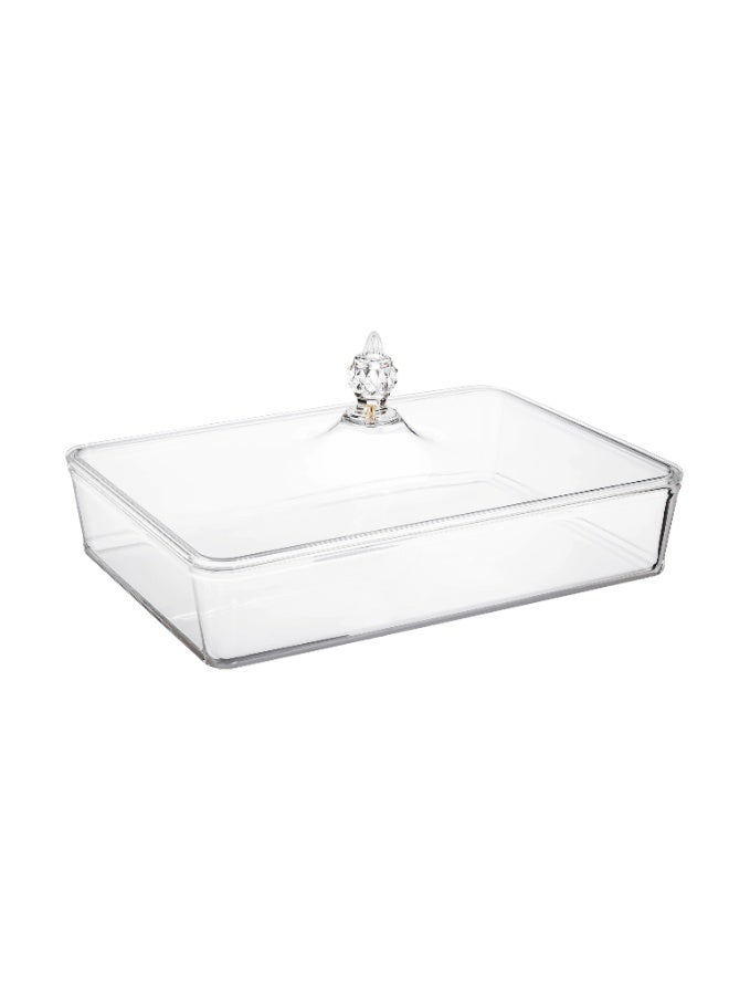 Dania ✨ Clear acrylic serving tray with a luxurious lid – 34×23×7 cm | Elegant display for cakes, desserts, and special occasions 🍰 - Image 3